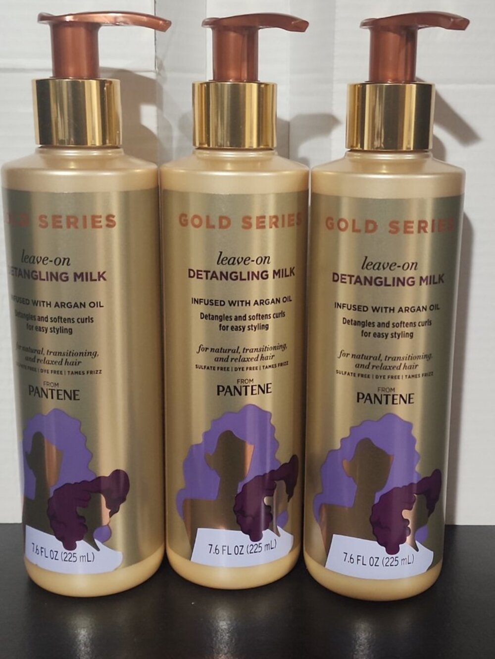 3 PANTENE Gold Series Leave On Detangling Milk With Argan Oil curly hair styling